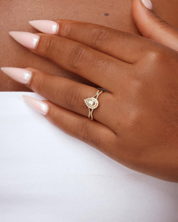 Item | Buy Natalie Pear Natural Diamond Engagement Ring | SPOP Enterprise Global